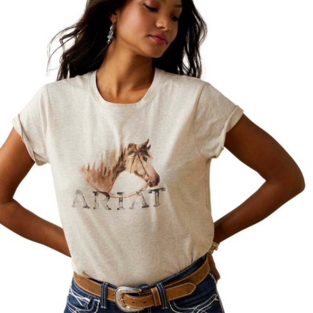 Ariat Beige Horse Print Tee